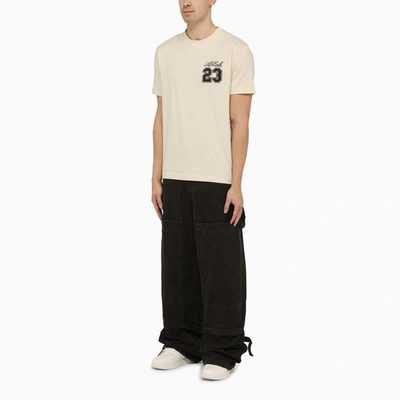 Shop Off-white ™ Slim T-shirt With Logo 23 In Beige