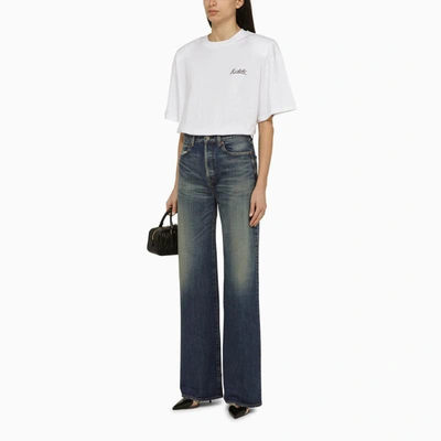 Shop Rotate Birger Christensen Oversize T-shirt With Padded Shoulder Straps In White