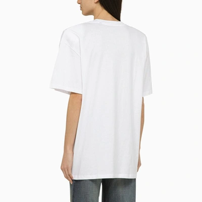 Shop Rotate Birger Christensen Oversize T-shirt With Padded Shoulder Straps In White
