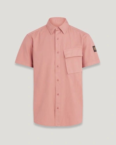 Shop Belstaff Scale Short Sleeve Shirt In Rust Pink
