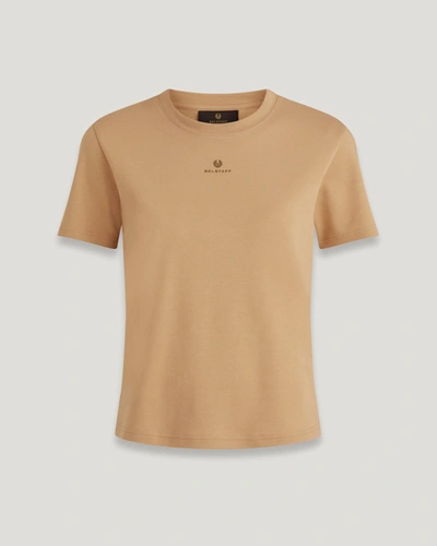 Shop Belstaff Anther Rundhals-t-shirt Für Damen Cotton Jersey In Dark Sandstone