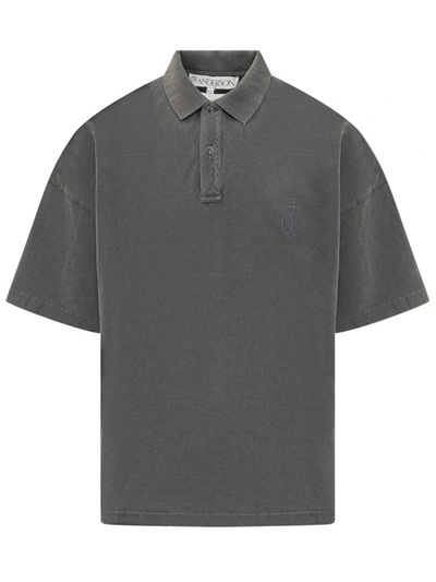 Shop Jw Anderson J.w. Anderson Polo Anchor Jwa In Grey