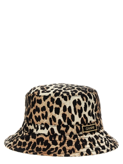 Shop Ganni Animalier Bucket Hat Hats Multicolor