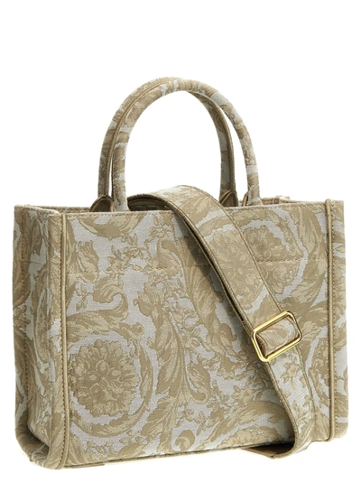 Shop Versace Athena Tote Bag Beige