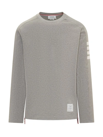 Shop Thom Browne 4-bar Striped T-shirt In Grey