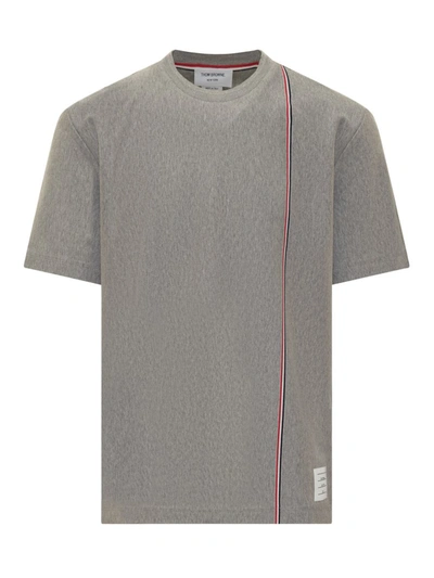 Shop Thom Browne Rwb Ribbed T-shirt In Grey