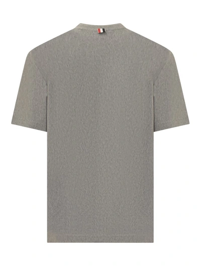 Shop Thom Browne Rwb Ribbed T-shirt In Grey