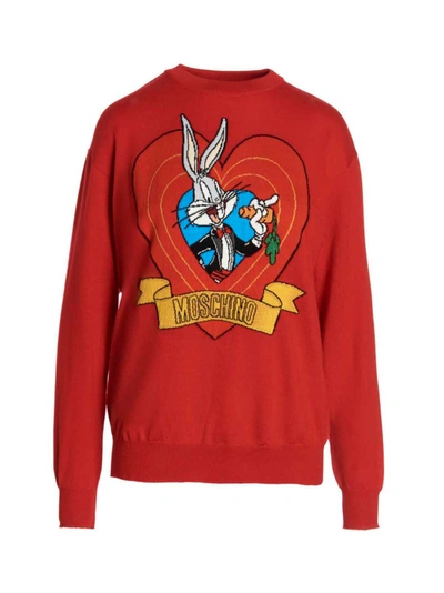 Shop Moschino Bugs Bunny Sweater, Cardigans Red