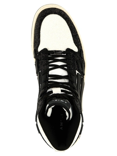 Shop Amiri Glittered Skel Sneakers Black