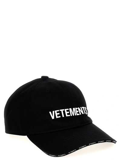 Shop Vetements Logo Cap Hats Black