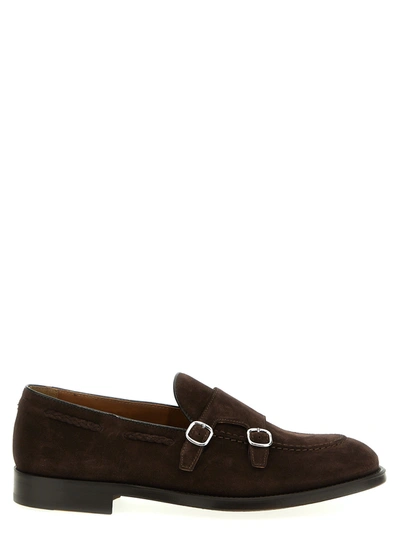 Shop Doucal's Suede Derby Straps Lace Up Shoes In Brown