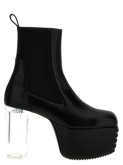 Shop Rick Owens Minimal Grill Platforms Boots, Ankle Boots In Black