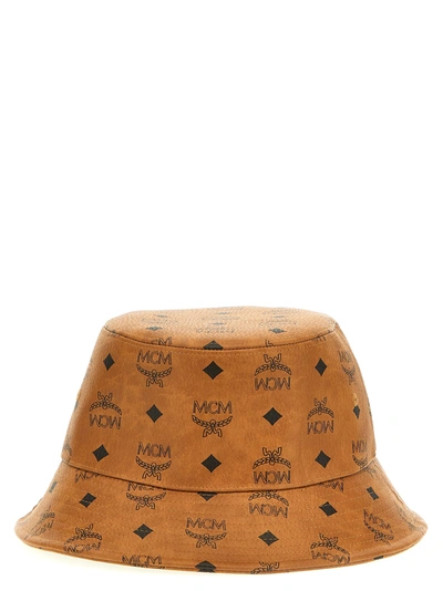 Shop Mcm Logo Print Bucket Hat Hats Brown