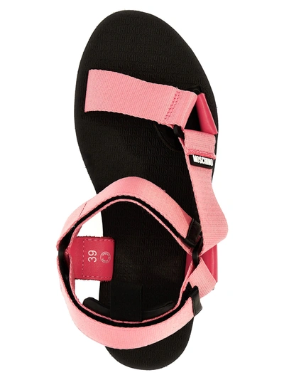 Shop Moschino Logo Sandals Multicolor