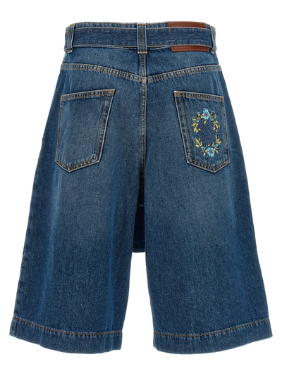 Shop Etro Midi Denim Skirt Jeans Blue
