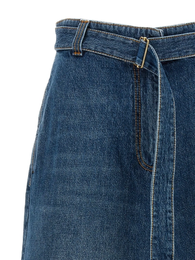Shop Etro Midi Denim Skirt Jeans Blue