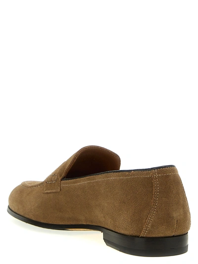 Shop Doucal's Suede Loafers Beige