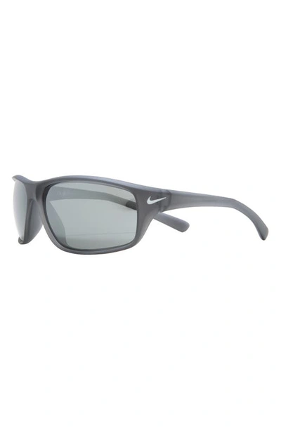 Nike 64mm  Adrenaline Modified Sunglasses In Matte Grey Silver