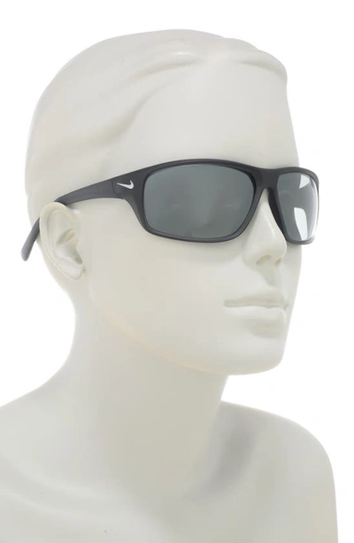 Nike 64mm  Adrenaline Modified Sunglasses In Matte Grey Silver