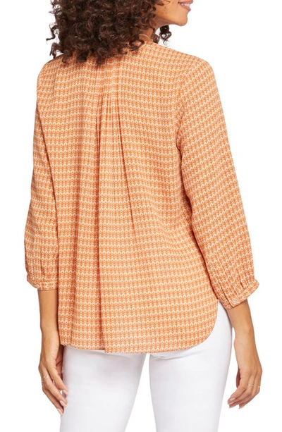 Shop Nydj High-low Crepe Blouse In Sedona Springs