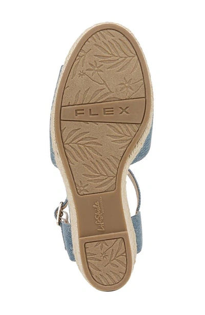 Shop Lifestride Tess Ankle Strap Espadrille Platform Wedge Sandal In Blue