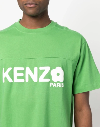 Shop Kenzo Boke Flower 2.0 Logo T-shirt In Green