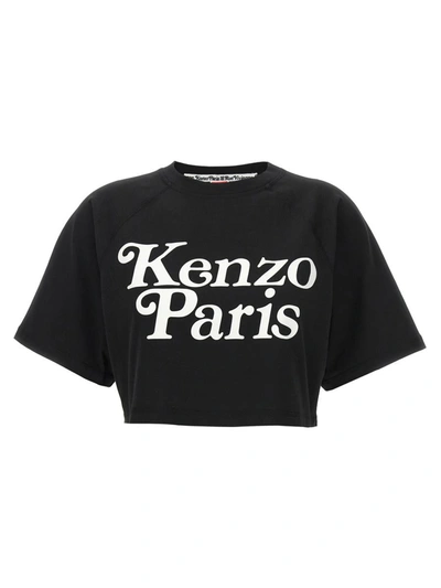 Shop Kenzo Cropped T-shirt In Black