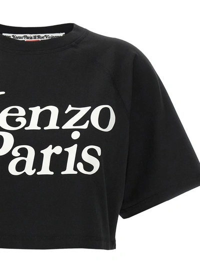 Shop Kenzo Cropped T-shirt In Black