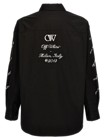 Shop Off-white '23 Logo Heavycoat' Shirt In White/black