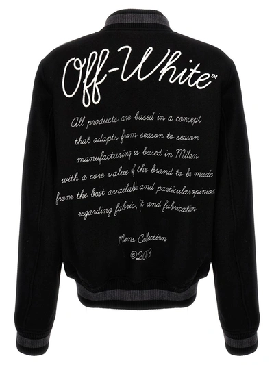 Shop Off-white 'varsity' Bomber Jacket In White/black