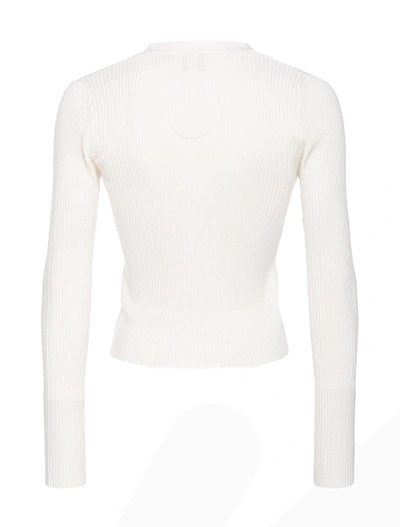 Shop Pinko Sweaters In Bianco-biancaneve