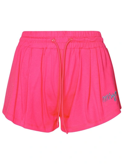 Msgm Cotton Shorts Elasticated Waistband In Fucsia