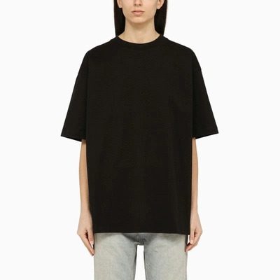 Shop Balenciaga Black Crew-neck T-shirt With Logo Women