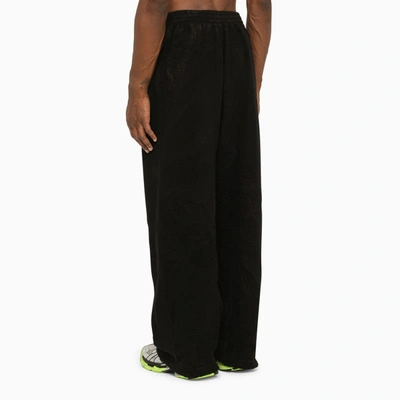 Shop Balenciaga Black Washed Wide Trousers Men