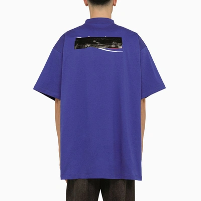Shop Balenciaga Indigo Cotton Oversize T-shirt Men In Blue