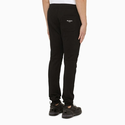 Shop Balmain Black Jogging Trousers With Logo Print Men