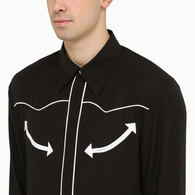 Shop Balmain Black Shirt With Contrasting Arrows Men