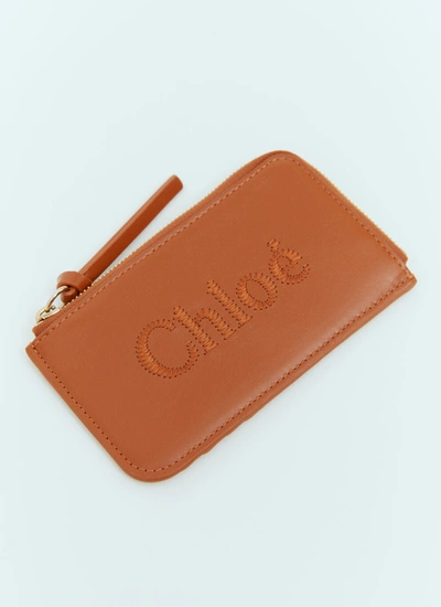 Shop Chloé Women Sense Small Purse Cardholder In Brown