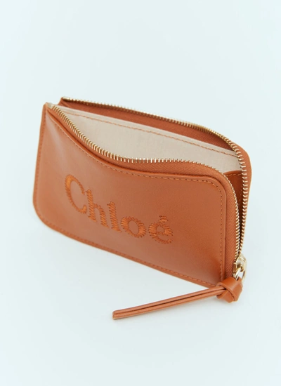 Shop Chloé Women Sense Small Purse Cardholder In Brown