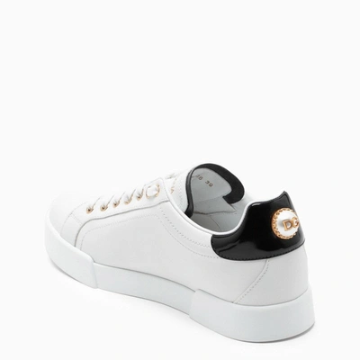Shop Dolce & Gabbana Dolce&gabbana White And Gold Low Sneakers Women