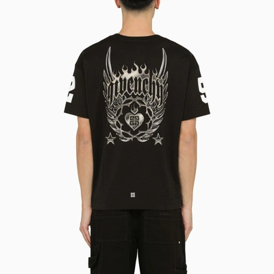 Shop Givenchy Black Crew-neck T-shirt With Graphic Print Men