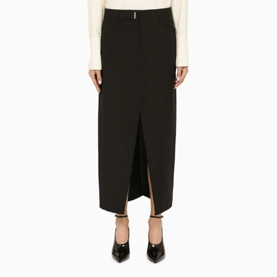 Shop Givenchy Black Skirt With Slit Women