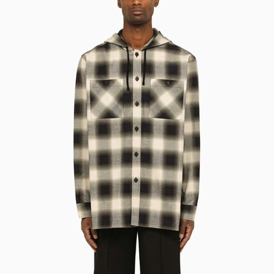 Shop Givenchy Check Pattern Cotton Overshirt Men In Cream