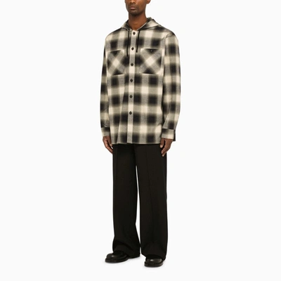 Shop Givenchy Check Pattern Cotton Overshirt Men In Cream