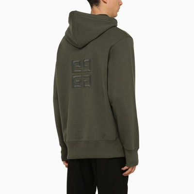 Shop Givenchy Greyish Cotton Jersey Hoodie Men In Green