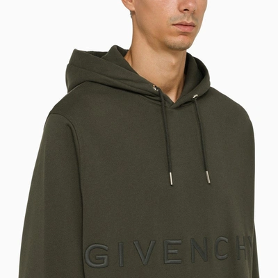 Shop Givenchy Greyish Cotton Jersey Hoodie Men In Green