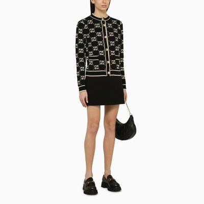 Shop Gucci Black Wool Knit Cardigan Women