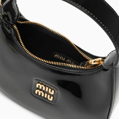 Shop Miu Miu Black Patent Leather Hobo Bag Women