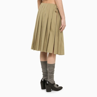 Shop Miu Miu Pleated Clay Skirt Women In Brown