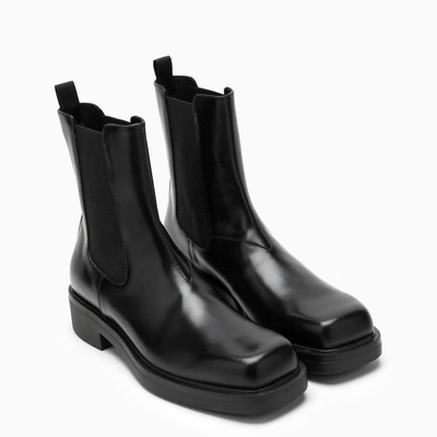 Shop Prada Beatles Ankle Boot In Black Leather Men
